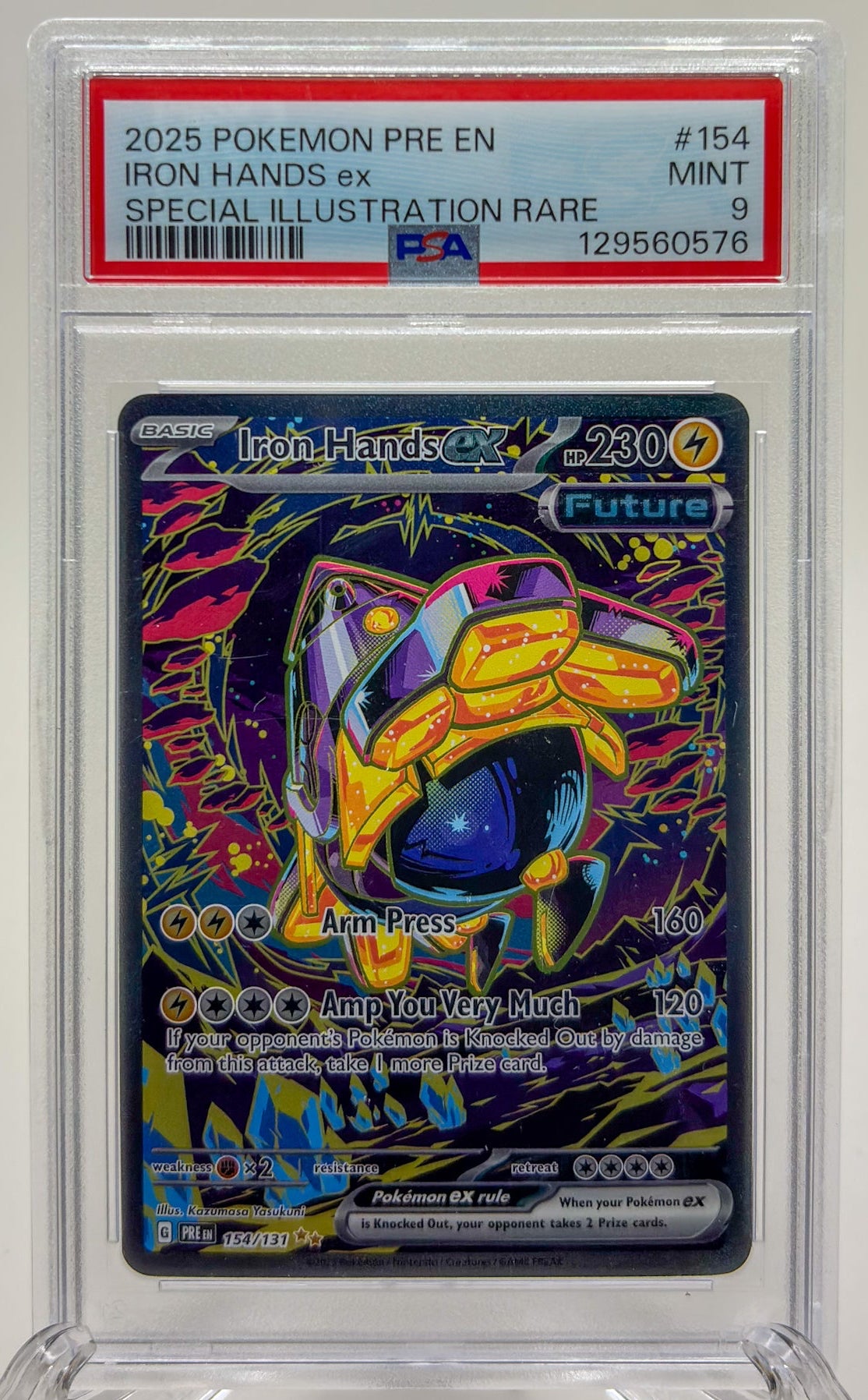 Iron Hands ex #154 Pokemon Prismatic Evolutions PSA 9 Pokemon TCG Card